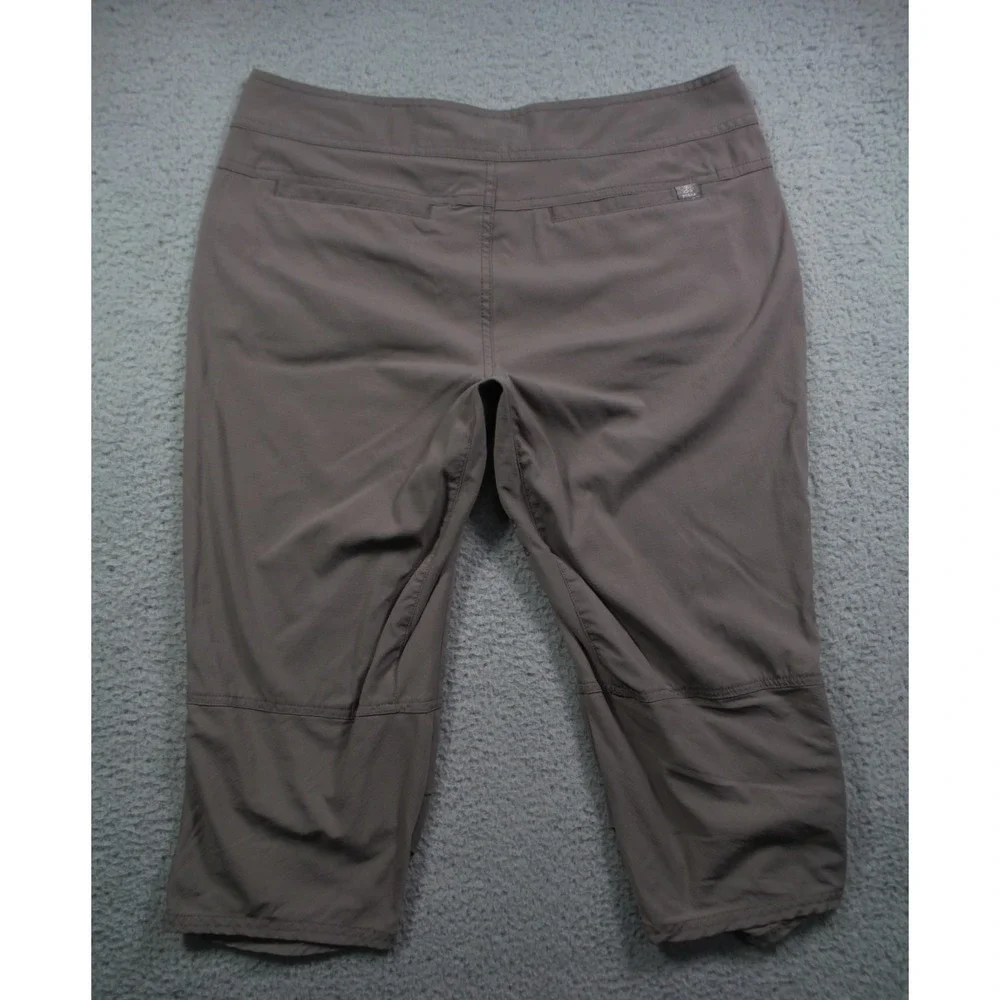 prAna Pants Womens Size 10 Gray Capri Stretch Ripstop Belted Outdoor Yoga‎